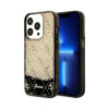 Coque iPhone 14 Pro Guess Liquid Glitter Transculent 4G noire