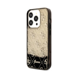 Coque iPhone 14 Pro Guess Liquid Glitter Transculent 4G noire — visuel 2