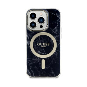 Coque iPhone 14 Pro Guess Marble MagSafe noire — visuel 3