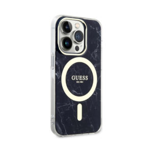 Coque iPhone 14 Pro Guess Marble MagSafe noire — visuel 4