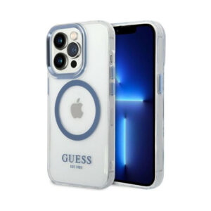 Coque iPhone 14 Pro Guess Metal Outline MagSafe transparente