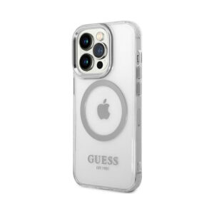 Coque iPhone 14 Pro Guess Metal Outline MagSafe transparente — visuel 2
