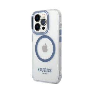 Coque iPhone 14 Pro Guess Metal Outline MagSafe transparente — visuel 2