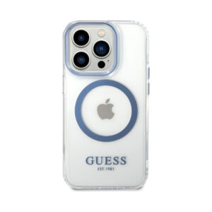 Coque iPhone 14 Pro Guess Metal Outline MagSafe transparente — visuel 3