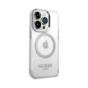 Coque iPhone 14 Pro Guess Metal Outline MagSafe transparente — visuel 4