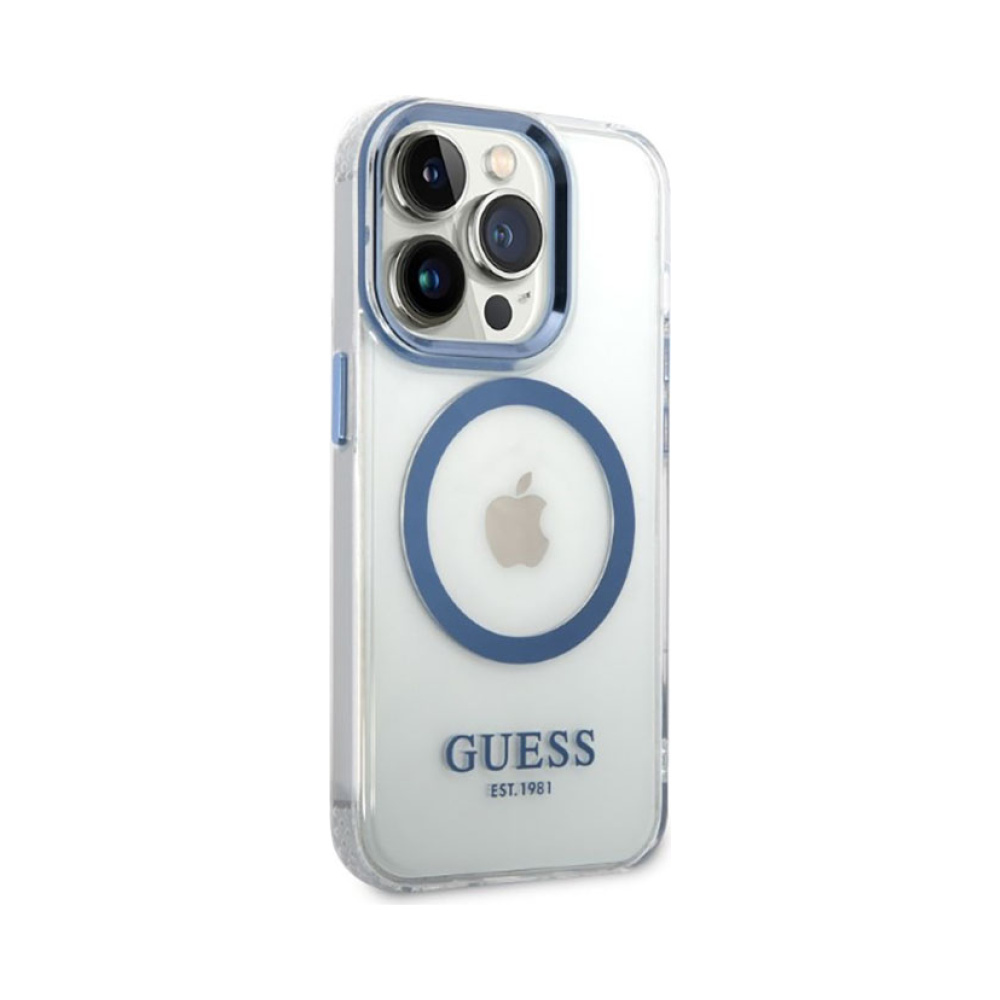Coque iPhone 14 Pro Guess Metal Outline MagSafe transparente — visuel 4