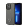 Coque iPhone 14 Pro Guess Saffiano Triangle Logo Case argentée