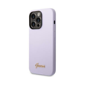 Coque iPhone 14 Pro Guess Silicone Vintage violette — visuel 2