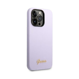 Coque iPhone 14 Pro Guess Silicone Vintage violette — visuel 4