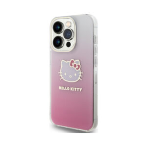 Coque iPhone 14 Pro Hello Kitty IML Gradient Electrop Kitty Head rose — visuel 2