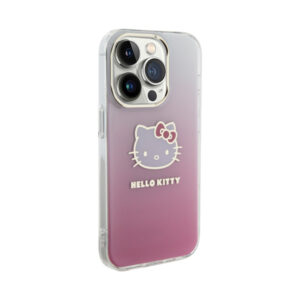 Coque iPhone 14 Pro Hello Kitty IML Gradient Electrop Kitty Head rose — visuel 4