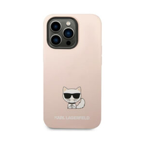 Coque iPhone 14 Pro Karl Lagerfeld Choupette Body rose pâle — visuel 3