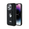 Coque iPhone 14 Pro Karl Lagerfeld Gripstand Saffiano Choupette Pins noire