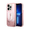 Coque iPhone 14 Pro Karl Lagerfeld Liquid Glitter Big Logo Case rose