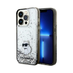 Coque iPhone 14 Pro Karl Lagerfeld Liquid Glitter Choupette transparente