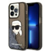 Coque iPhone 14 Pro Karl Lagerfeld Liquid Glitter NFT Karl's Head noire