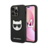 Coque iPhone 14 Pro Karl Lagerfeld Saffiano Choupette Head Patch Case noire