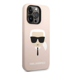 Coque iPhone 14 Pro Karl Lagerfeld Silicone Ikonik Karl's Head MagSafe rose — visuel 3