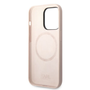 Coque iPhone 14 Pro Karl Lagerfeld Silicone Ikonik Karl's Head MagSafe rose — visuel 5
