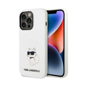 Coque iPhone 14 Pro Karl Lagerfeld Silicone NFT Choupette blanche