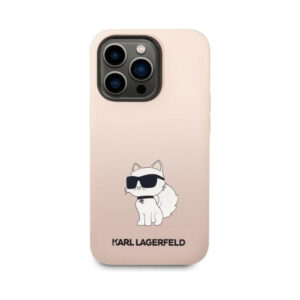 Coque iPhone 14 Pro Karl Lagerfeld Silicone NFT Choupette rose — visuel 3