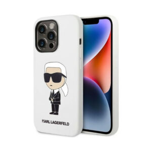 Coque iPhone 14 Pro Karl Lagerfeld Silicone NFT Ikonik blanche