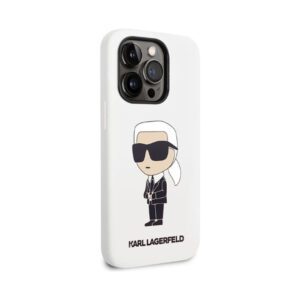 Coque iPhone 14 Pro Karl Lagerfeld Silicone NFT Ikonik blanche — visuel 4