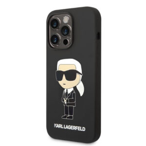 Coque iPhone 14 Pro Karl Lagerfeld Silicone NFT Ikonik MagSafe noire — visuel 2