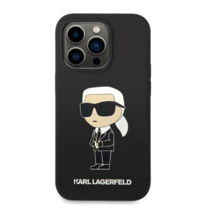 Coque iPhone 14 Pro Karl Lagerfeld Silicone NFT Ikonik MagSafe noire — visuel 3