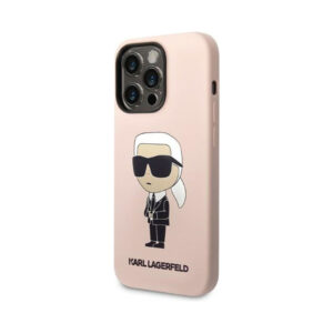 Coque iPhone 14 Pro Karl Lagerfeld Silicone NFT Ikonik rose — visuel 2
