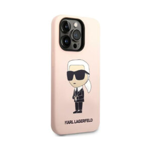 Coque iPhone 14 Pro Karl Lagerfeld Silicone NFT Ikonik rose — visuel 4