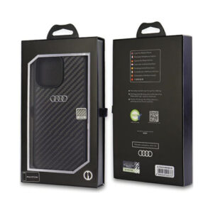 Coque iPhone 14 Pro Max Audi Carbon Fiber noire — visuel 3