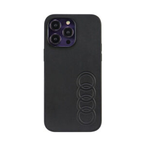 Coque iPhone 14 Pro Max Audi Synthetic Leather noire