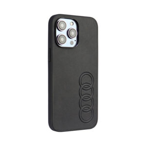 Coque iPhone 14 Pro Max Audi Synthetic Leather noire — visuel 2