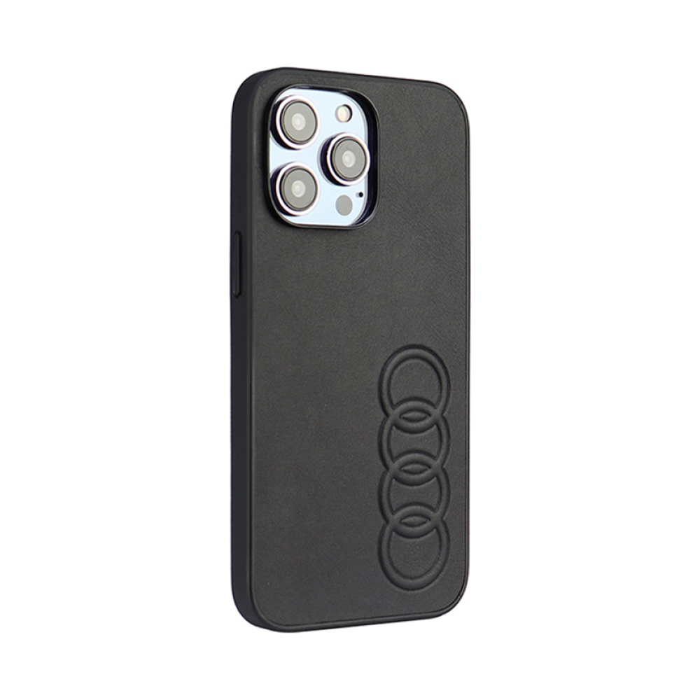 Coque iPhone 14 Pro Max Audi Synthetic Leather noire — visuel 2