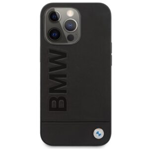 Coque iPhone 14 Pro Max BMW Leather Hot Stamp MagSafe noire — visuel 3
