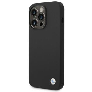 Coque iPhone 14 Pro Max BMW Liquid Silicone Case Metal Logo noire — visuel 2