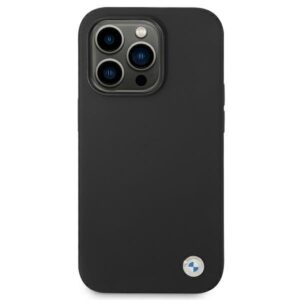 Coque iPhone 14 Pro Max BMW Liquid Silicone Case Metal Logo noire — visuel 3