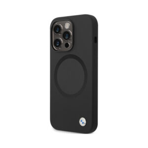 Coque iPhone 14 Pro Max BMW Signature Liquid Silicone MagSafe noire — visuel 2