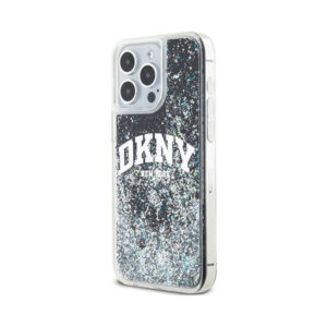 Coque iPhone 14 Pro Max DKNY Liquid Glitter Big Logo noire — visuel 2
