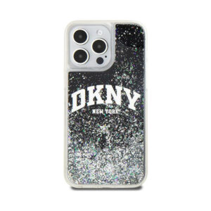 Coque iPhone 14 Pro Max DKNY Liquid Glitter Big Logo noire — visuel 3