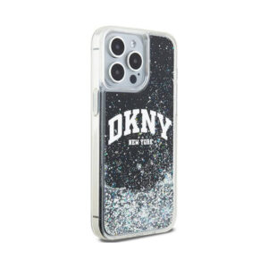 Coque iPhone 14 Pro Max DKNY Liquid Glitter Big Logo noire — visuel 4