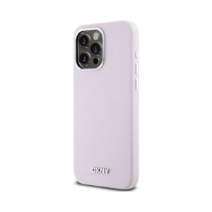 Coque iPhone 14 Pro Max DKNY Liquid Silicone Small Metal Logo MagSafe rose — visuel 2