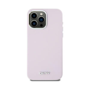 Coque iPhone 14 Pro Max DKNY Liquid Silicone Small Metal Logo MagSafe rose — visuel 3