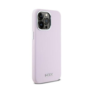 Coque iPhone 14 Pro Max DKNY Liquid Silicone Small Metal Logo MagSafe rose — visuel 4