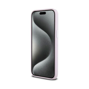 Coque iPhone 14 Pro Max DKNY Liquid Silicone Small Metal Logo MagSafe rose — visuel 5