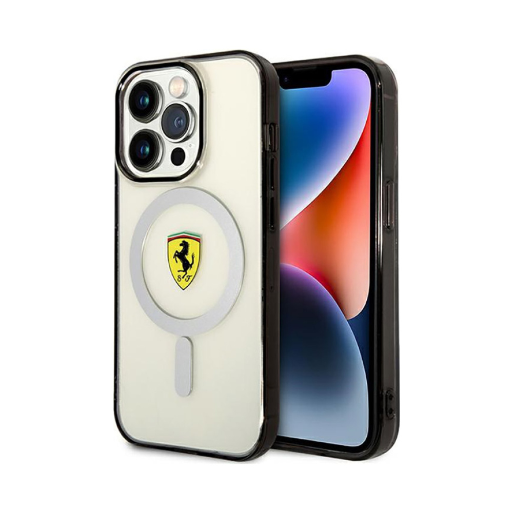 Coque iPhone 14 Pro Max Ferrari Outline Magsafe transparente
