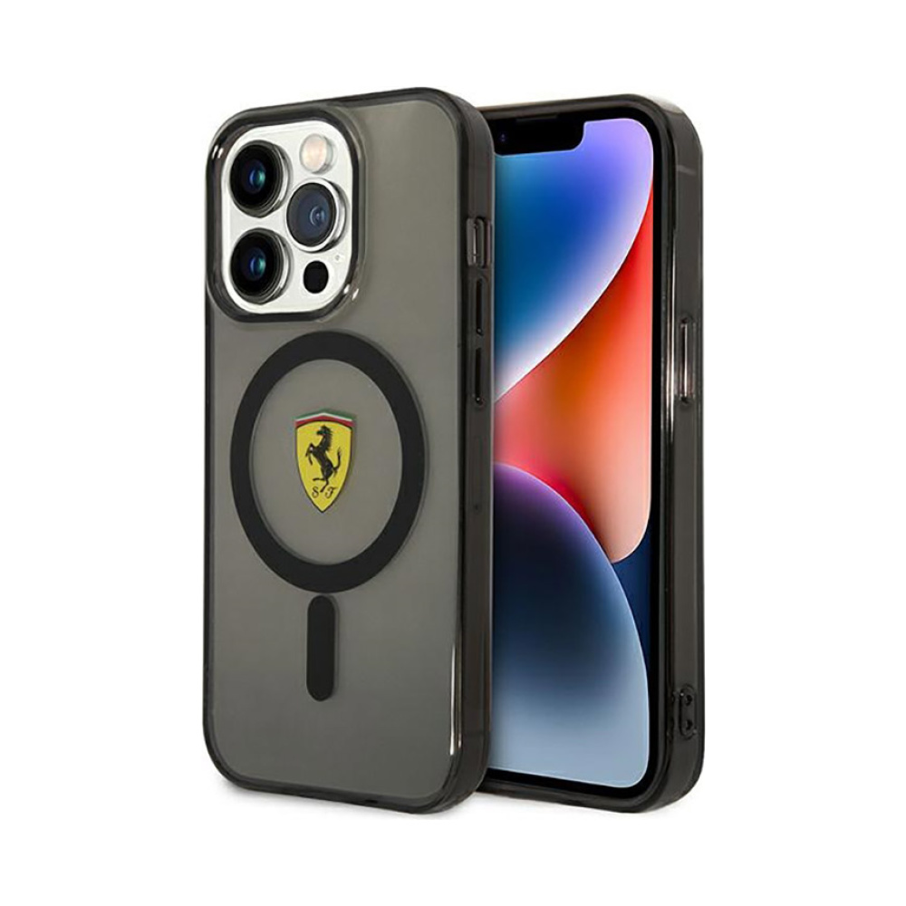 Coque iPhone 14 Pro Max Ferrari Translucent MagSafe noire
