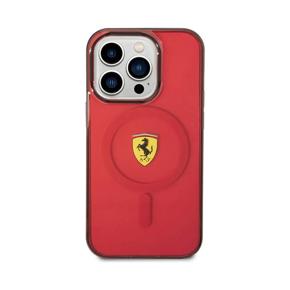 Coque iPhone 14 Pro Max Ferrari Translucent MagSafe rouge — visuel 3