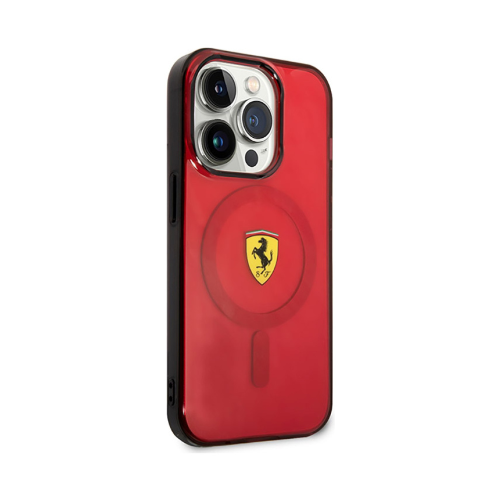 Coque iPhone 14 Pro Max Ferrari Translucent MagSafe rouge — visuel 4